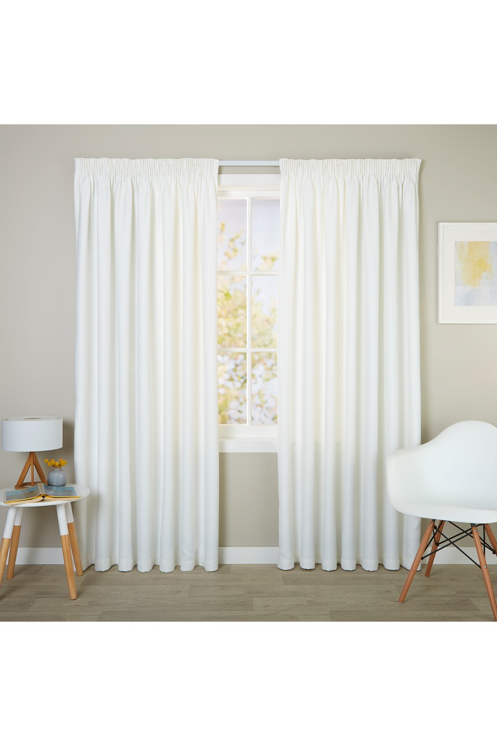 Triple-Weave Lining Curtain White - Readymade Pencil Pleat Lining